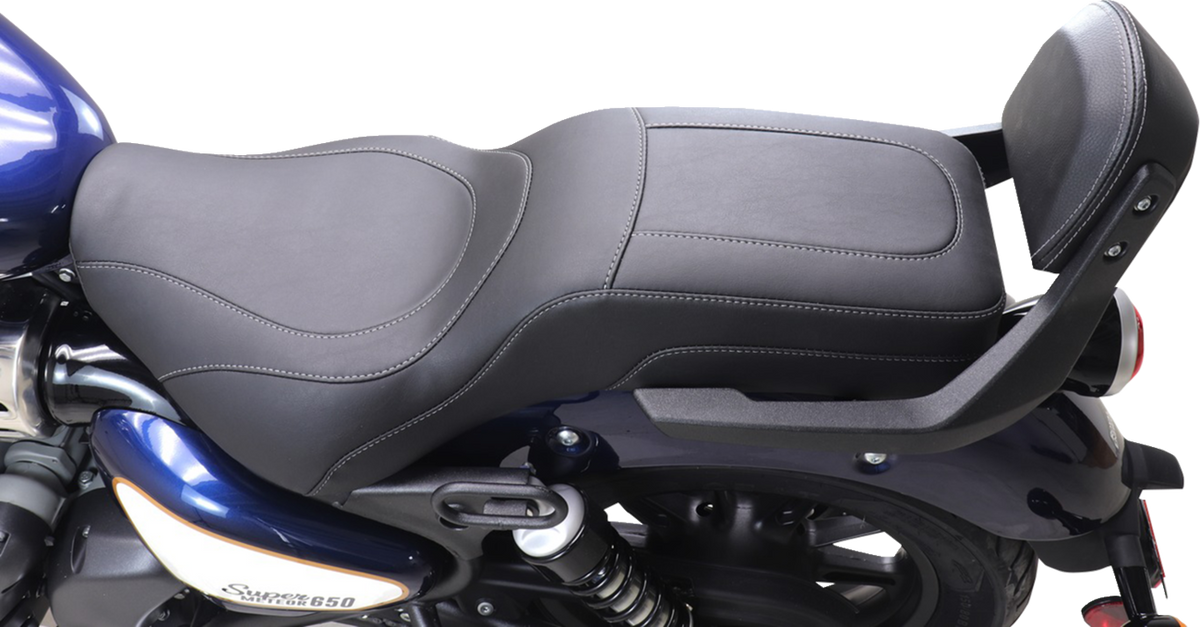Squareback 2-Up Seat - Black W/ Steel Stitch - Royal Enfield '24-'25