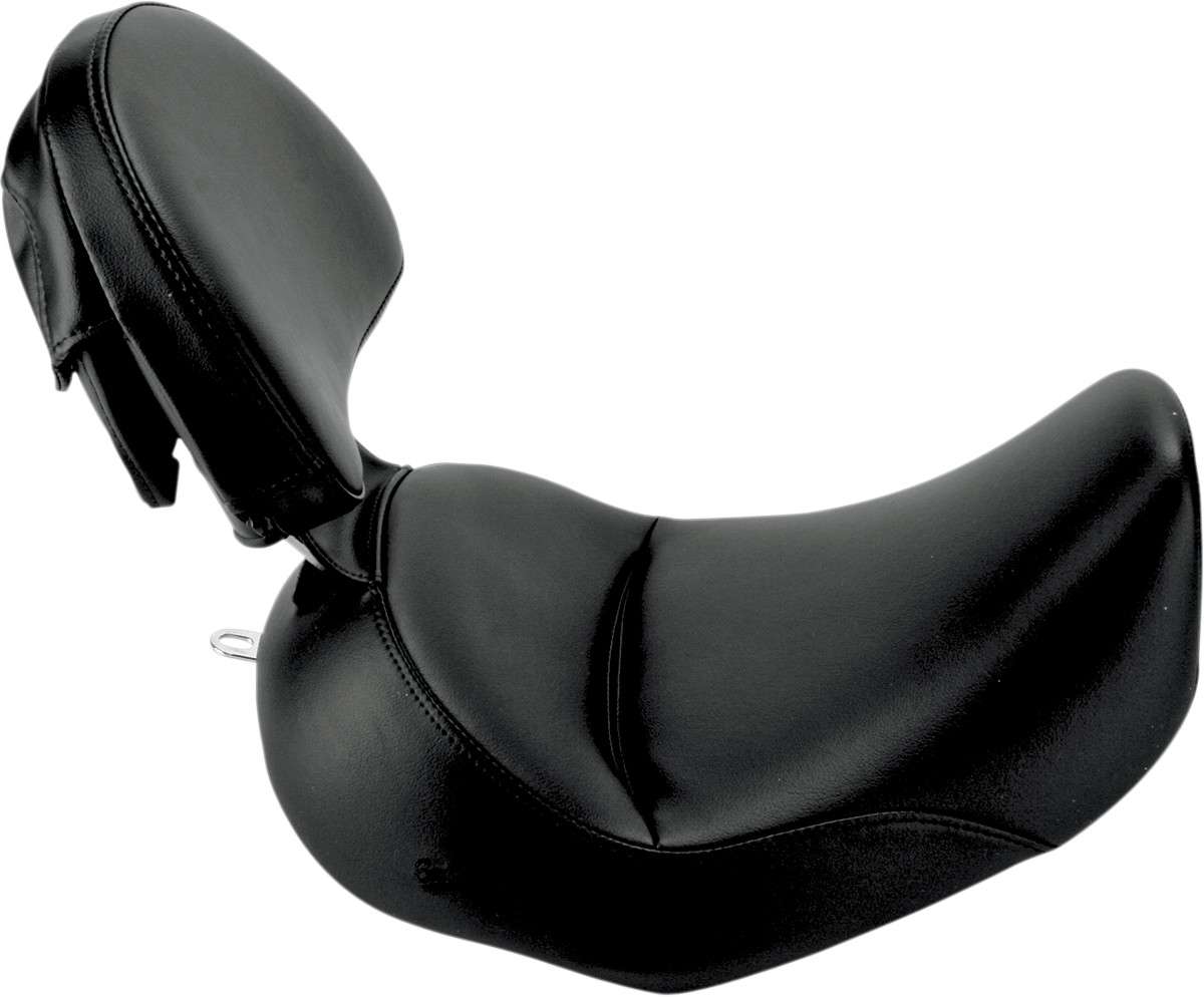 Heels Down Solo Seat - With Backrest - Plain - Black - FLSTC