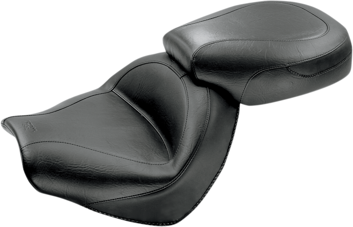 Seat - Vintage - Wide - Touring - Without Driver Backrest - Two-Piece - Smooth - Black