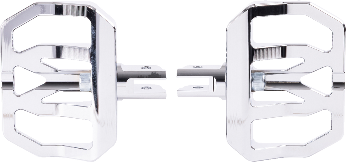 Mini Aggressor Floorboards - Chrome - Front