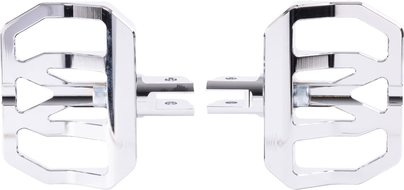 Mini Aggressor Floorboards - Chrome - Front