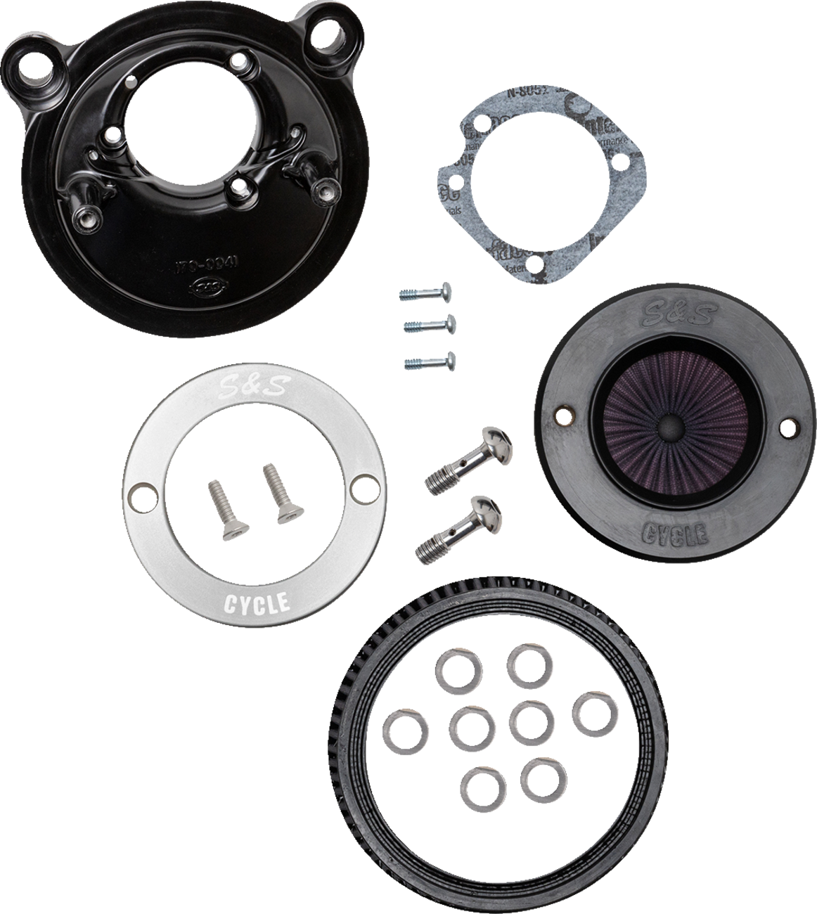 Air Stinger Stealth Air Cleaner Kit - Black Chrome Ring