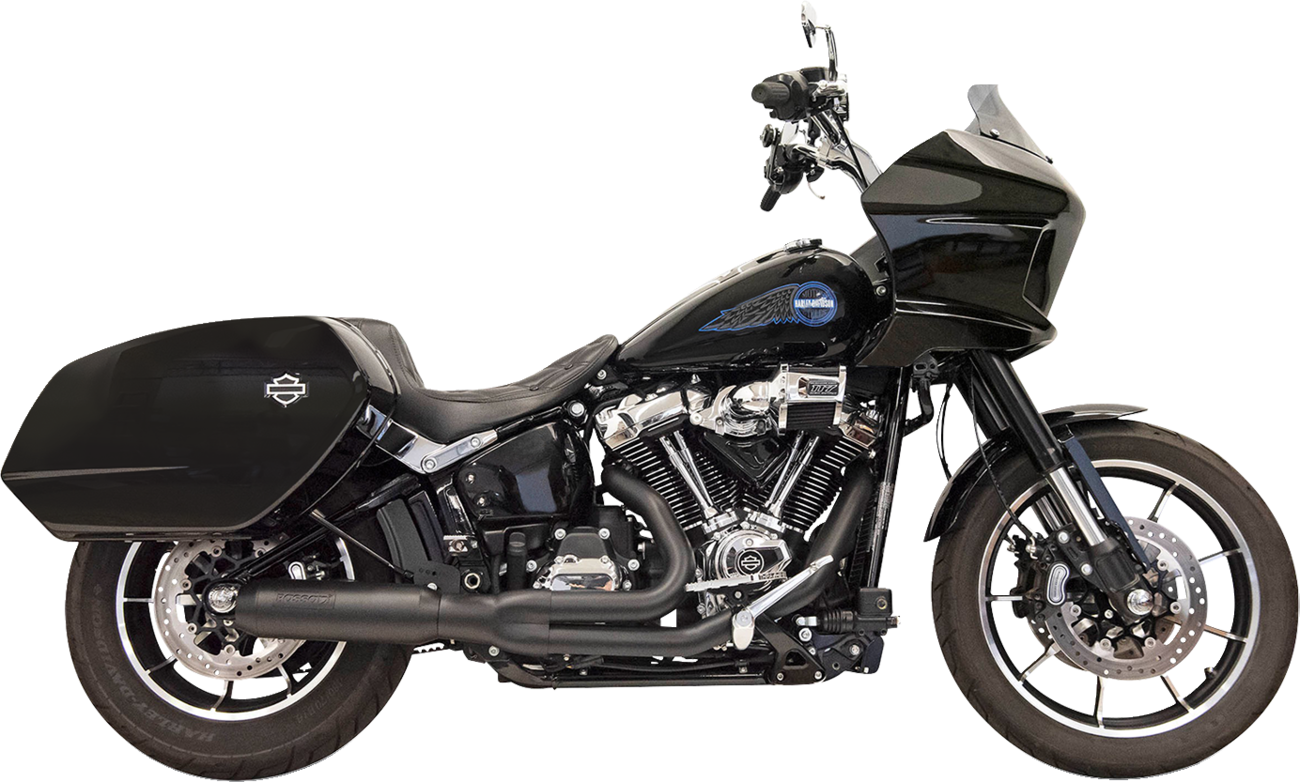 2-Into-1 Road Rage Exhaust System With Superbike Muffler - 4" - Black - Softail M8