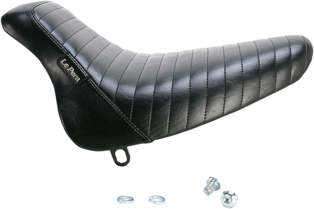 Bare Bones Solo Seat - Pleated - Black - Softail '00-'07