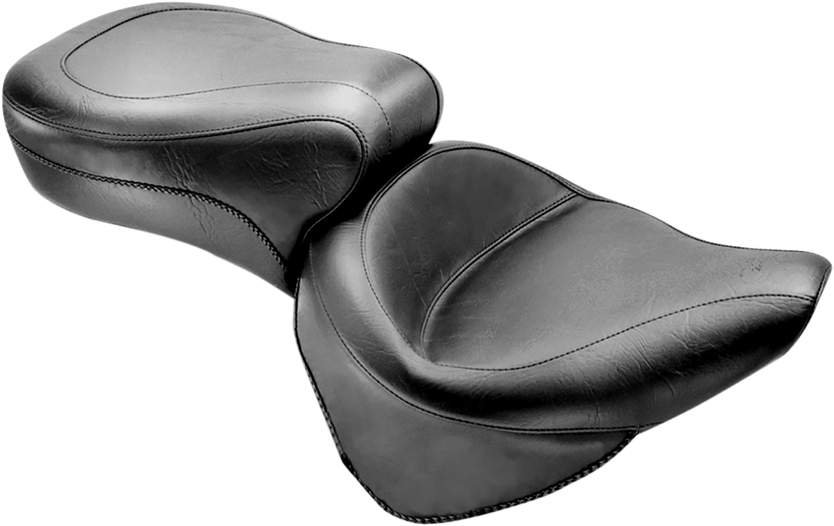 Vintage Style Seat - Wide - Smooth - Black - Softail
