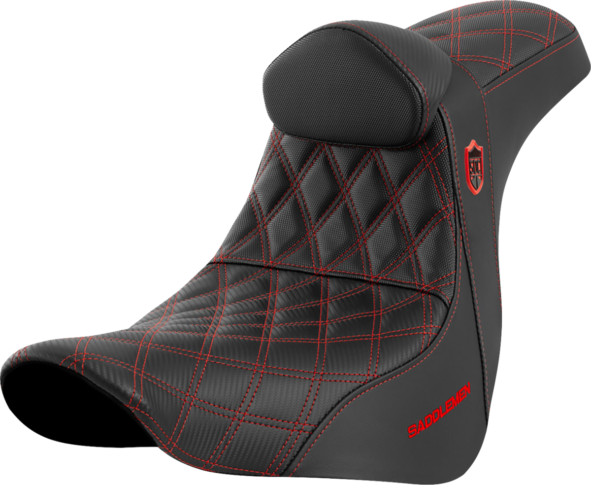 Pro Series SDC Performance Seat - W/ Backrest - Red Stitch - FL/FX '18-'23
