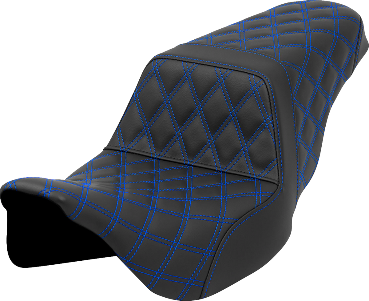 Step-Up Seat - Lattice Stitch - Blue Stitch - FLH/FLT '08-'23