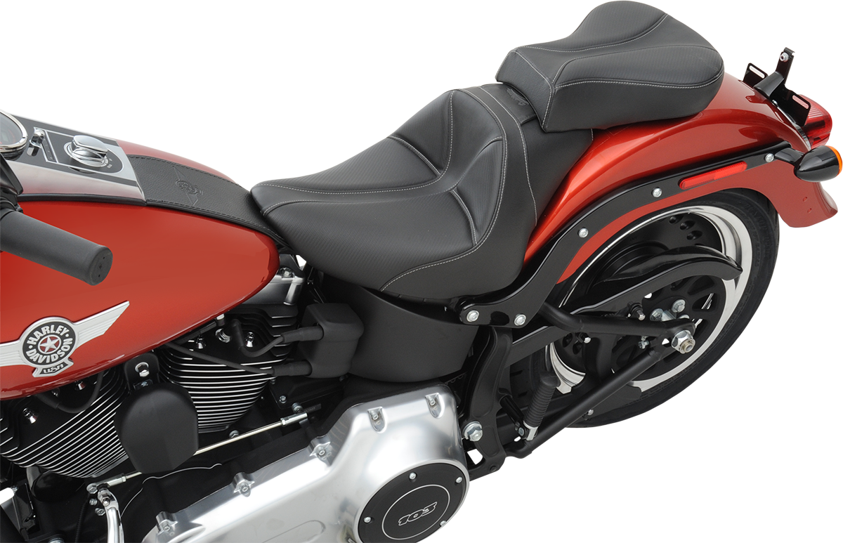 Dominator Pillion Pad - Standard Reach - Black W/ Gray Stitching - FL/FX '06-'17