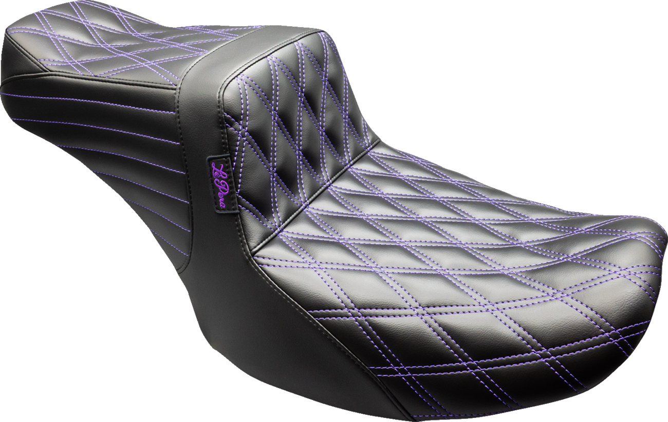 Tailwhip Seat - Black - Double Diamond - Purple Stitch - FLT/FLH '24-'25