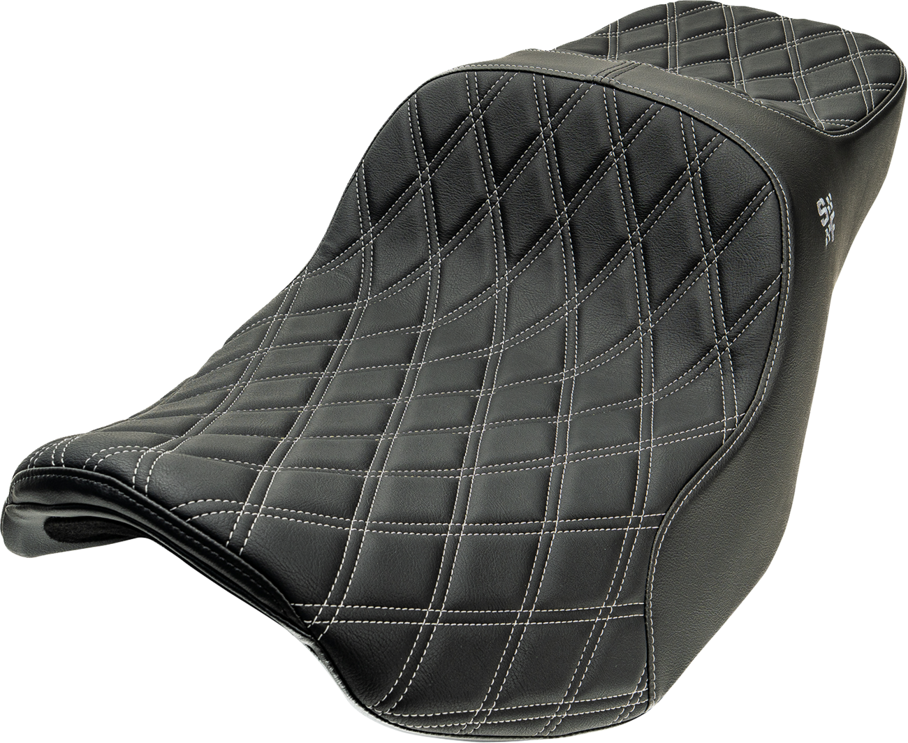 Chariot Seat - Silver Double Diamond Stitch - Silver Logo - FLH/FLT '09-'23.5
