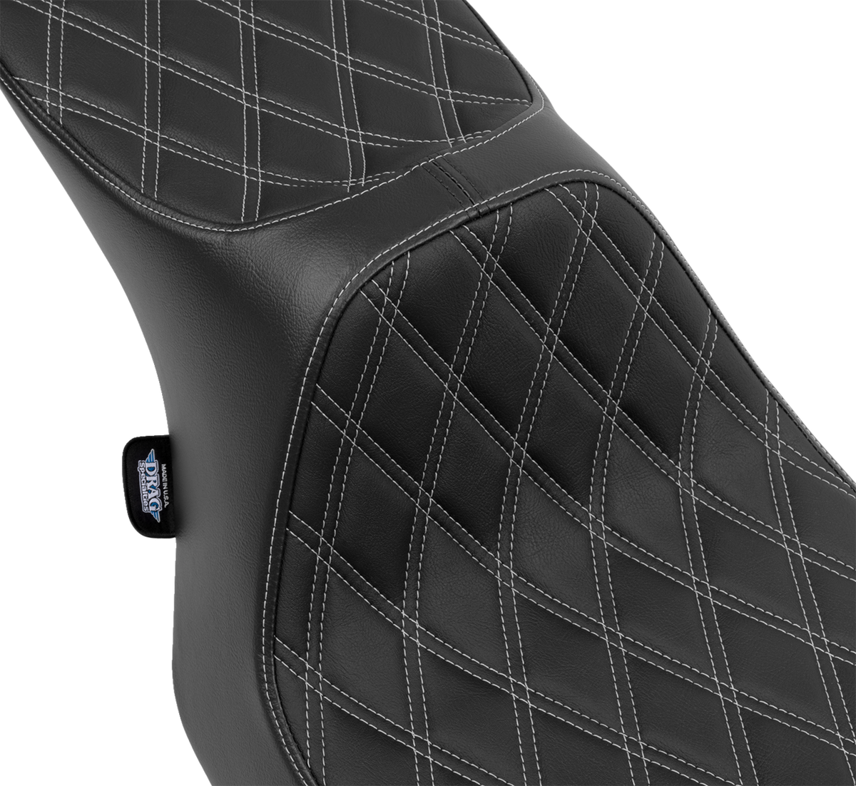 Predator III 2-Up Seat - Vinyl - Double Diamond - Silver Stitching - FLT/FLH '23-'24