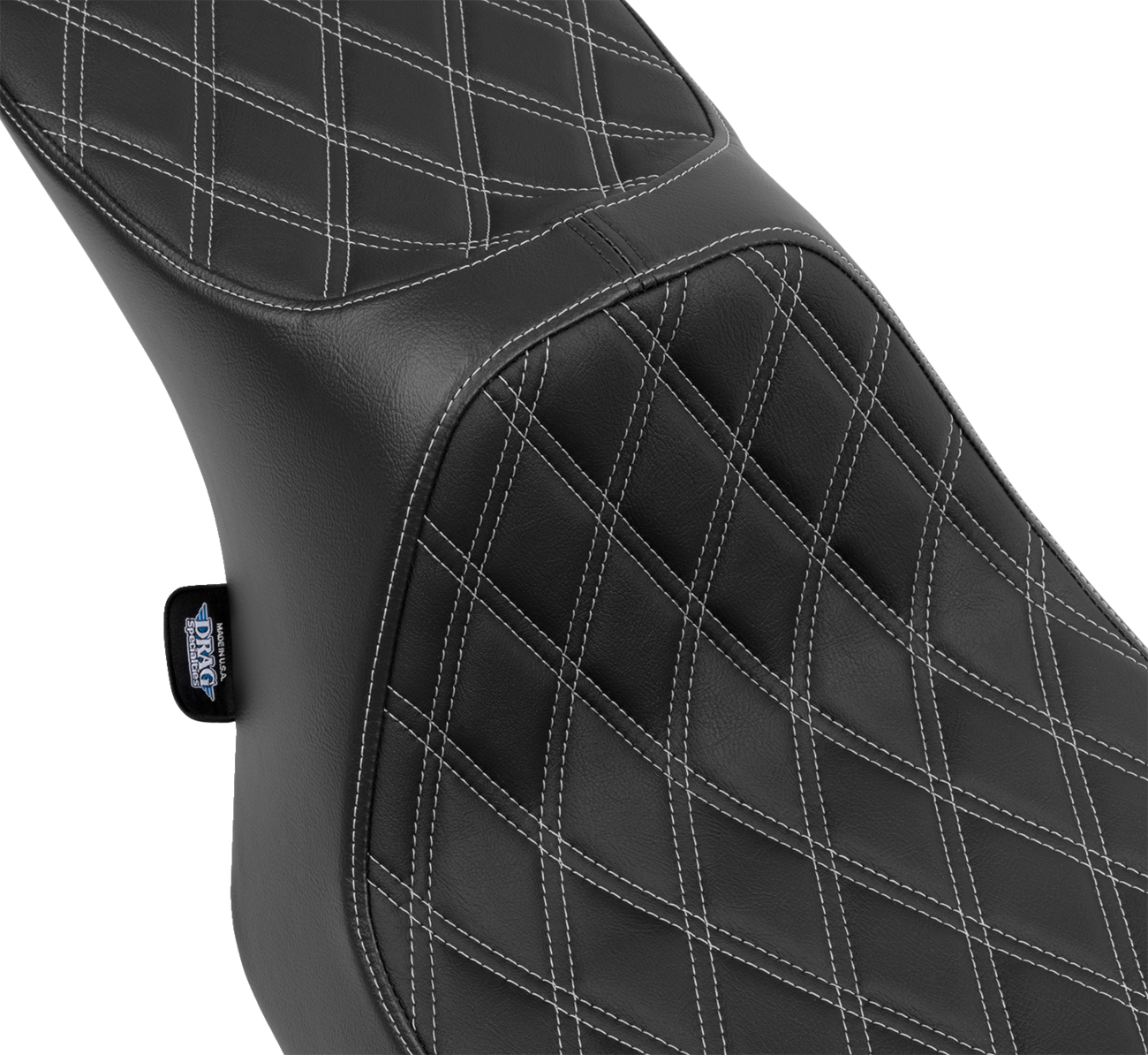 Predator III 2-Up Seat - Vinyl - Double Diamond - Silver Stitching - FLT/FLH '23-'24