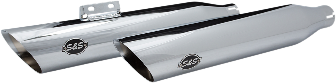 Slash-Cut Slip-On Mufflers - Race - Chrome - FLFB