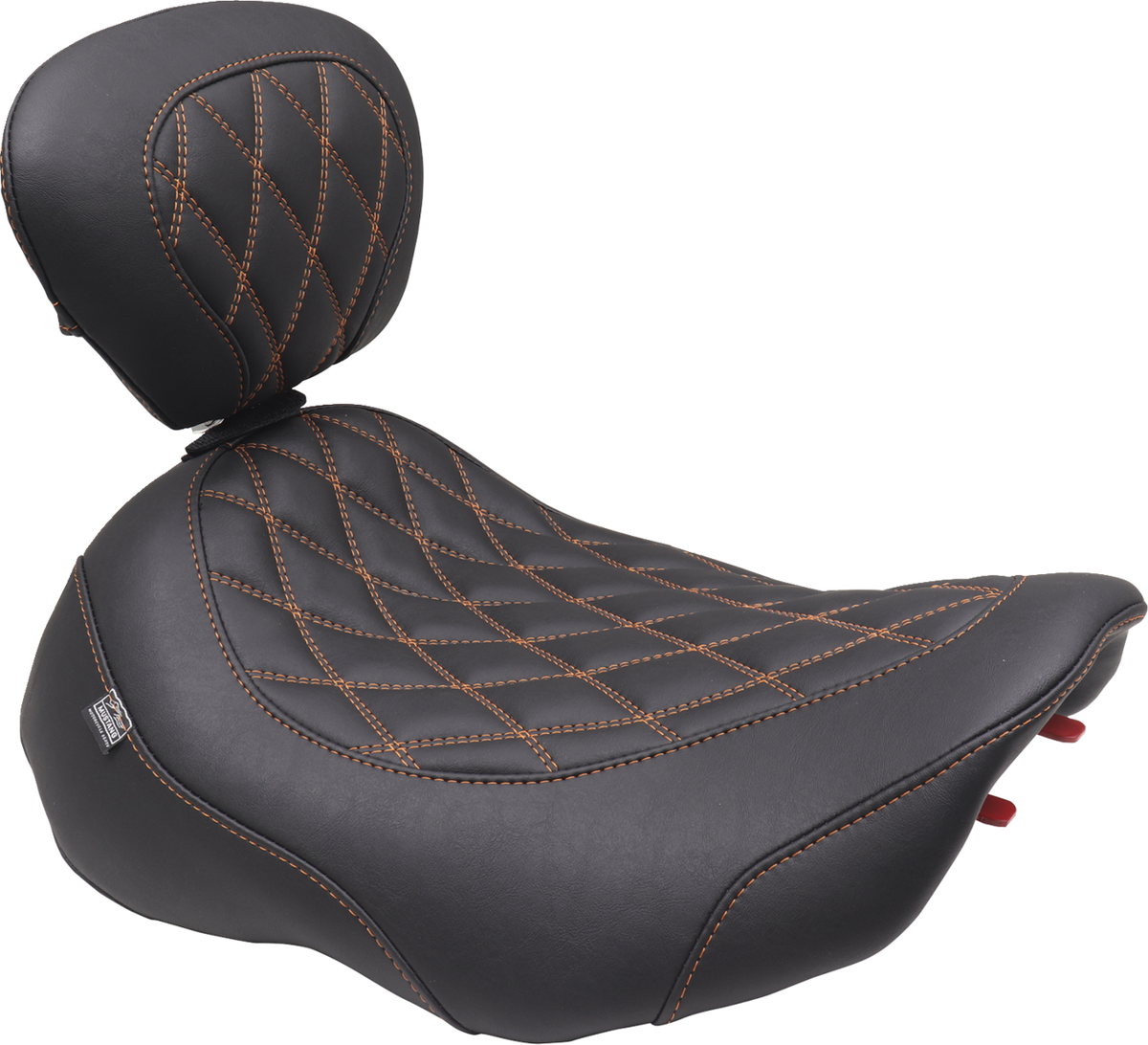 Wide Tripper™ Seat - Solo - Mandarin Orange Stitching - FLT/FLH '23-'25
