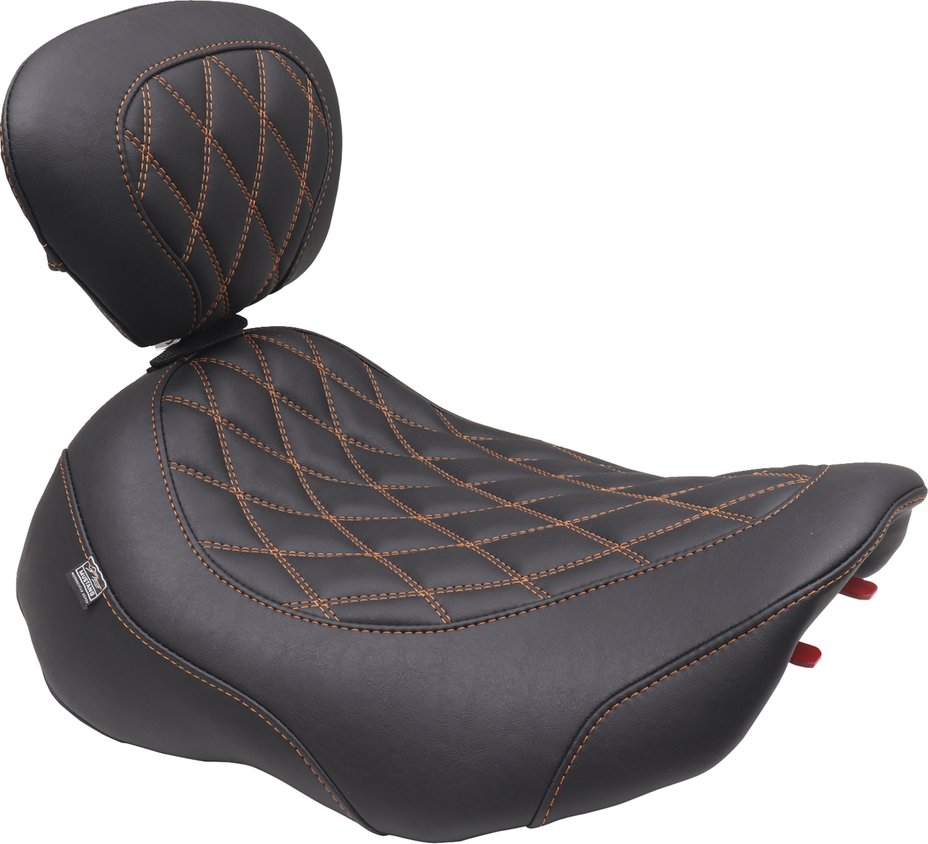 Wide Tripper™ Seat - Solo - Mandarin Orange Stitching - FLT/FLH '23-'25