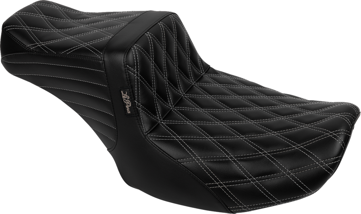 Tailwhip Seat - Bright Gray Double Diamond Stitch - FLH/FLT '23-'25