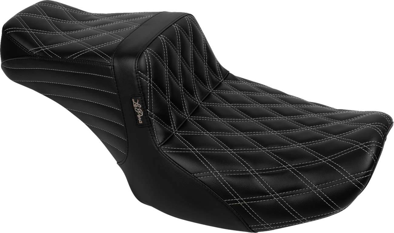 Tailwhip Seat - Bright Gray Double Diamond Stitch - FLH/FLT '23-'25