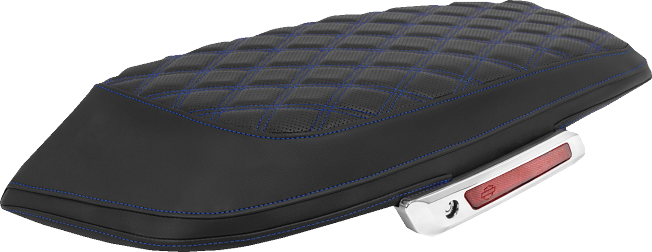 Saddlebag Lid Covers - Lattice - Blue Stitch - FLH/FLT '23-'25
