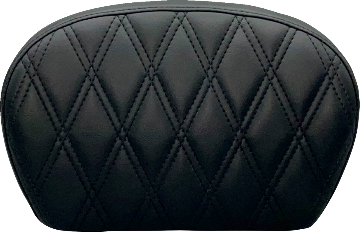 Sissy Bar Pad - Large - Vinyl - Double Diamond - Dull Black