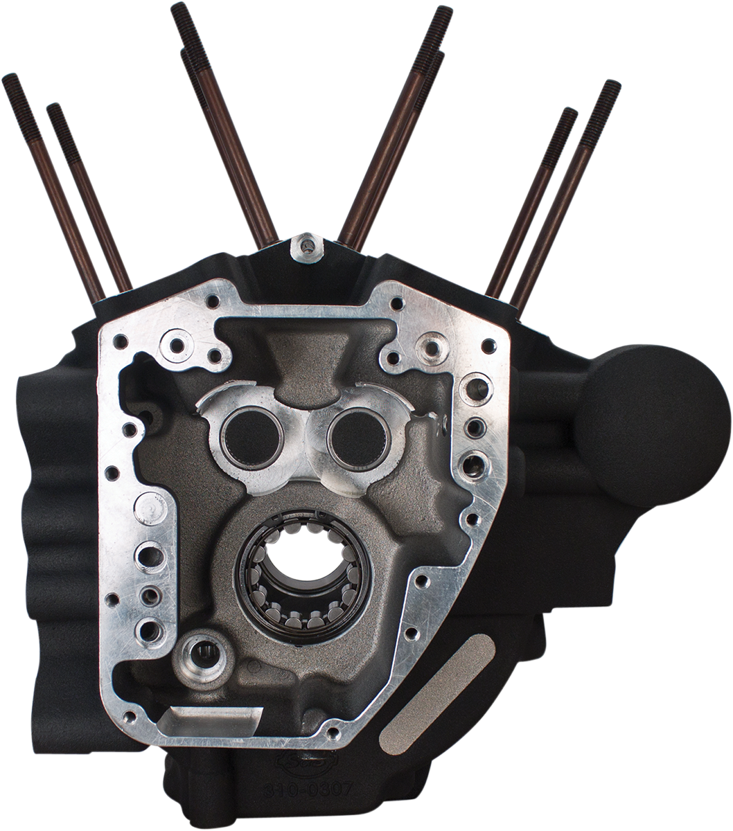 Engine Case - 3.750" Bore W/Stock Stud Pattern - Wrinkle Black - Twin Cam