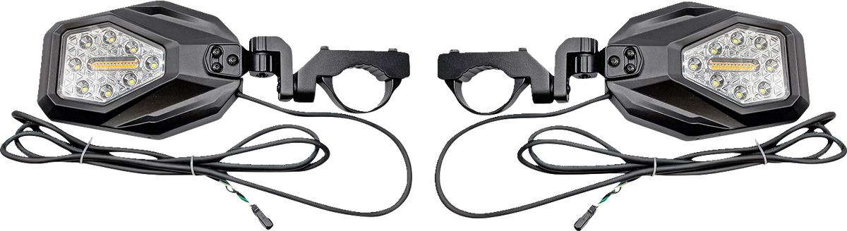 Mirrors - SXS - Side View - Hexagon - Black