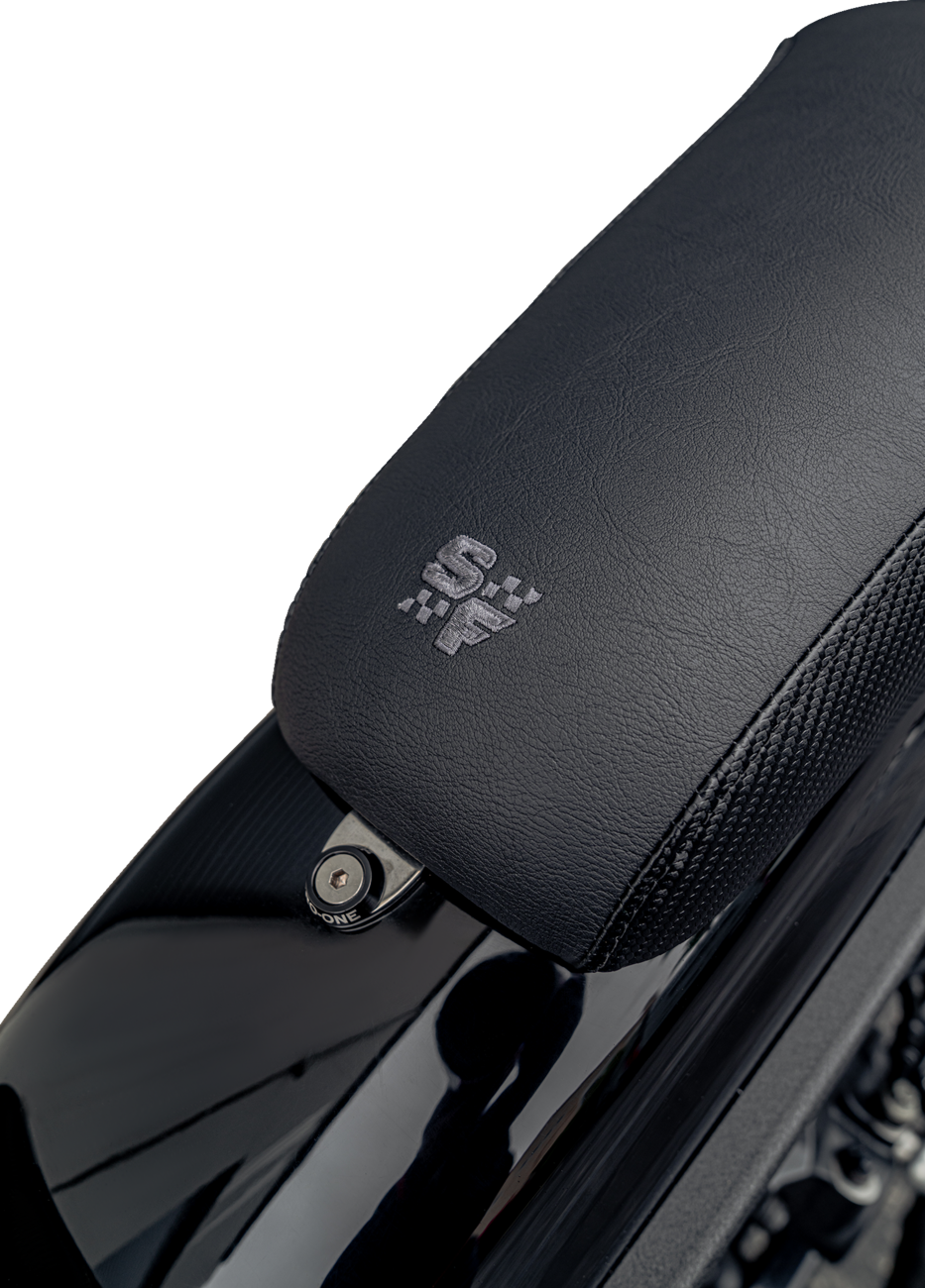 Drifter Seat - Gray Logo - Black Vinyl W/ Slipstop - Carbon Fiber - Dyna '96-'03