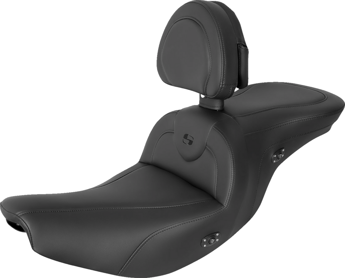 RoadSofa™ Seat - With Backrest - Black W/ Black Stitching - Heated - Indian '14-'24