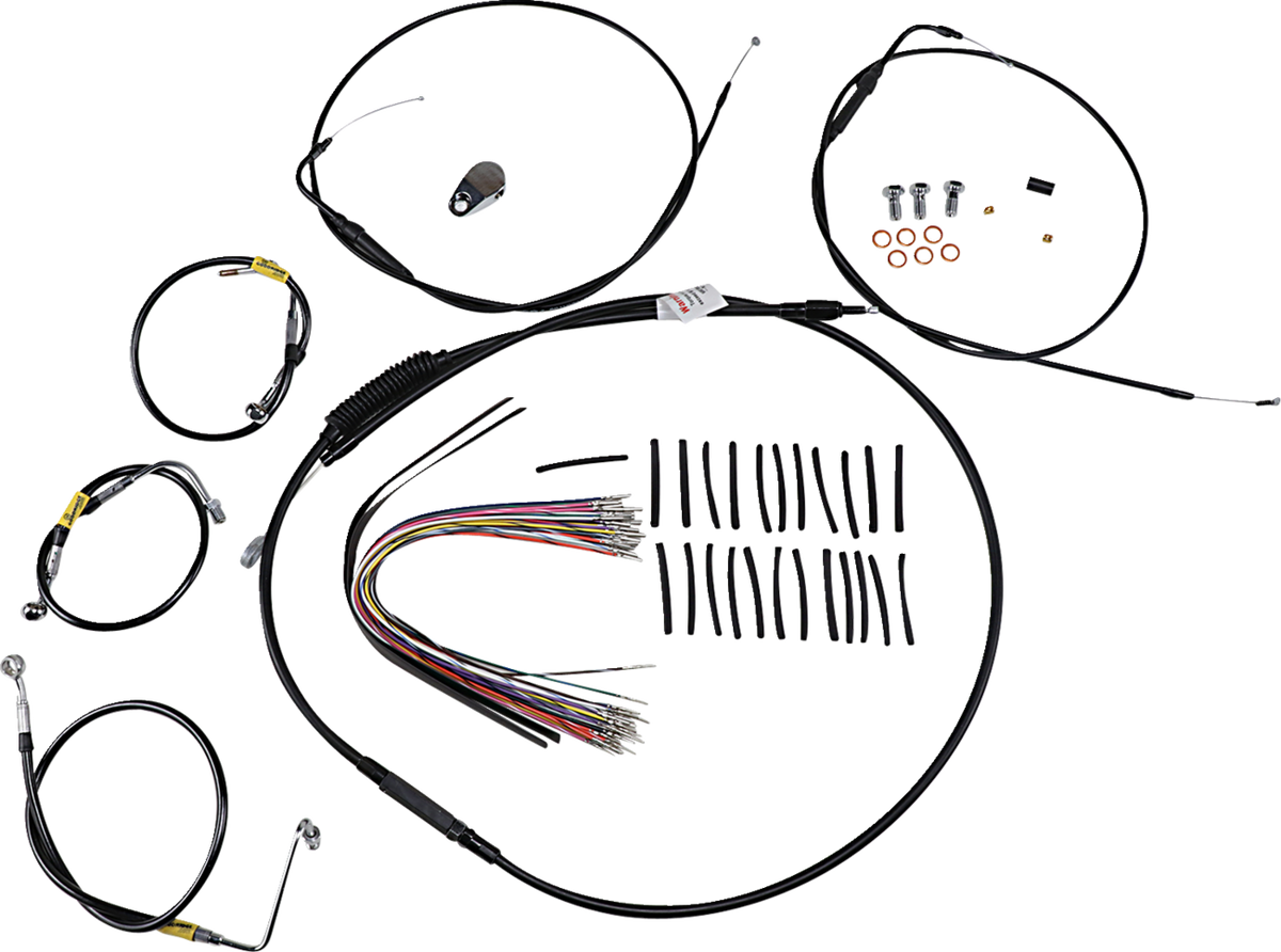 Control Kit For Early Touring Bikes With Bagger Bar Handlebars - 13" - Non-Cruise - Black