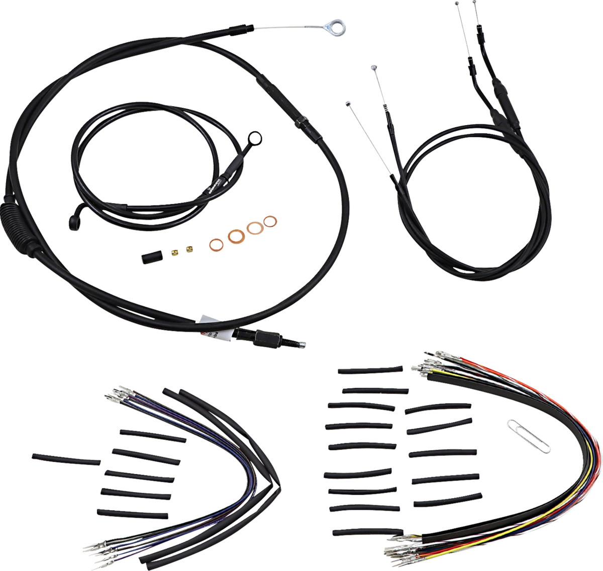 Jail Bar Cable Kit - 10" Handlebars - Black Vinyl - '07-'11 FXD