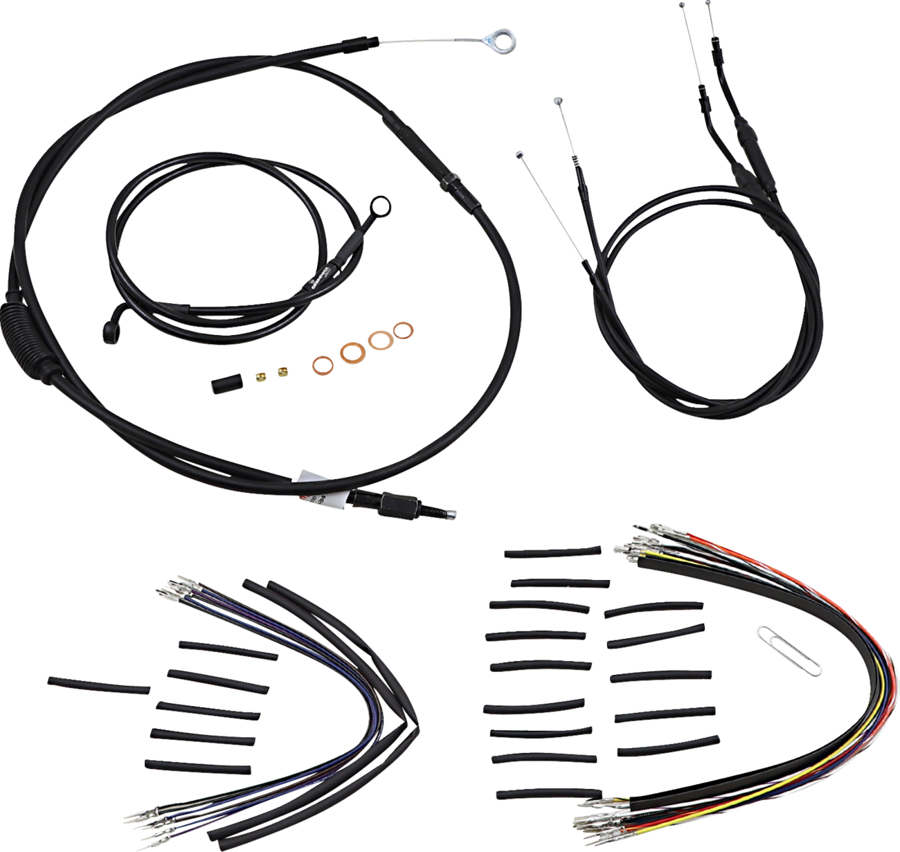 Jail Bar Cable Kit - 10" Handlebars - Black Vinyl - '07-'11 FXD