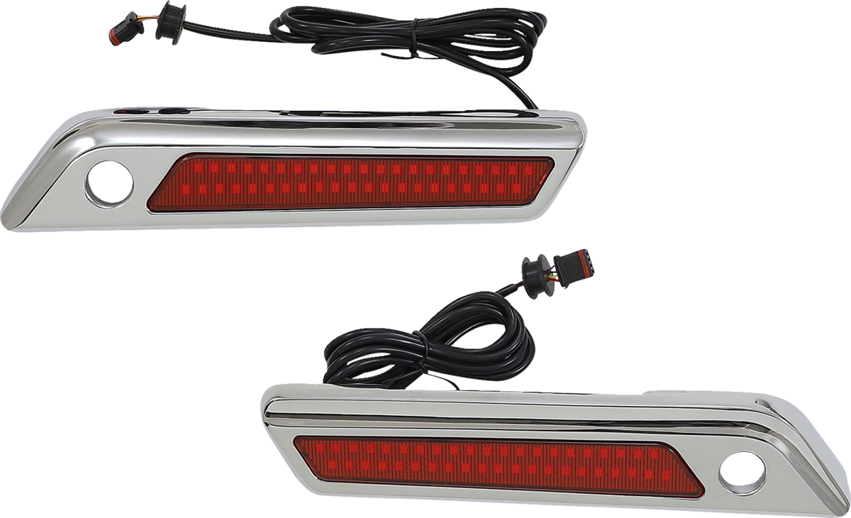 Latch Light - Saddlebag - Dual Color - Red - Chrome