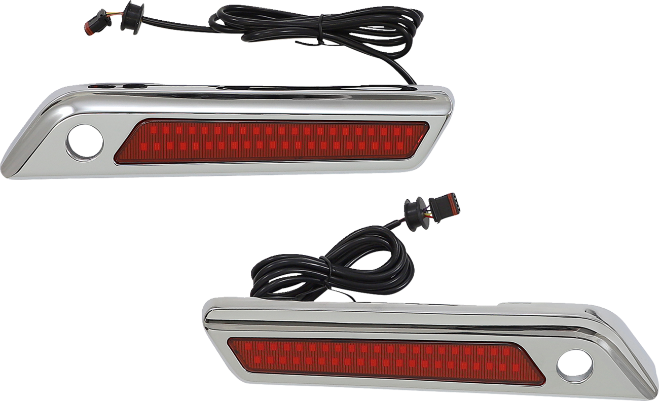 Latch Light - Saddlebag - Dual Color - Red - Chrome