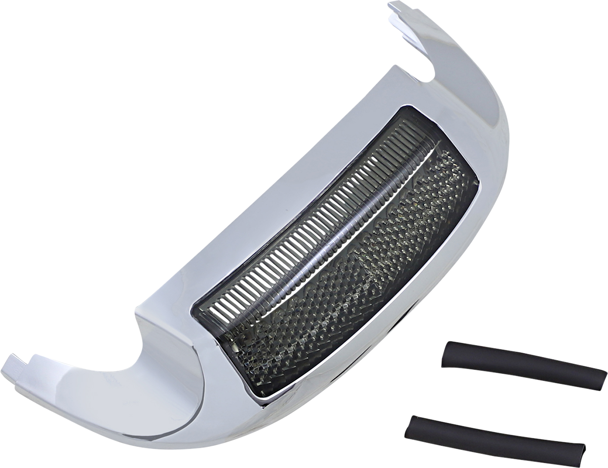LED Front Fender Tip - Amber LED/Smoke Lens - Chrome