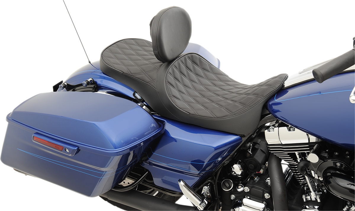 Low Touring Seat - Solar Reflective - Double Diamond - With Backrest Receiver - FL '08-'23