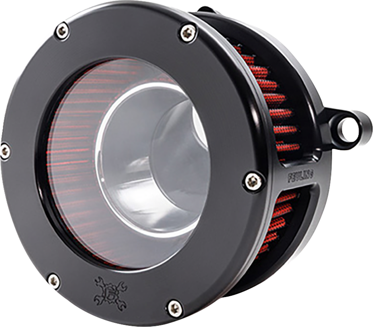 BA Air Cleaner Kit - Black/Clear With Red Filter - M8