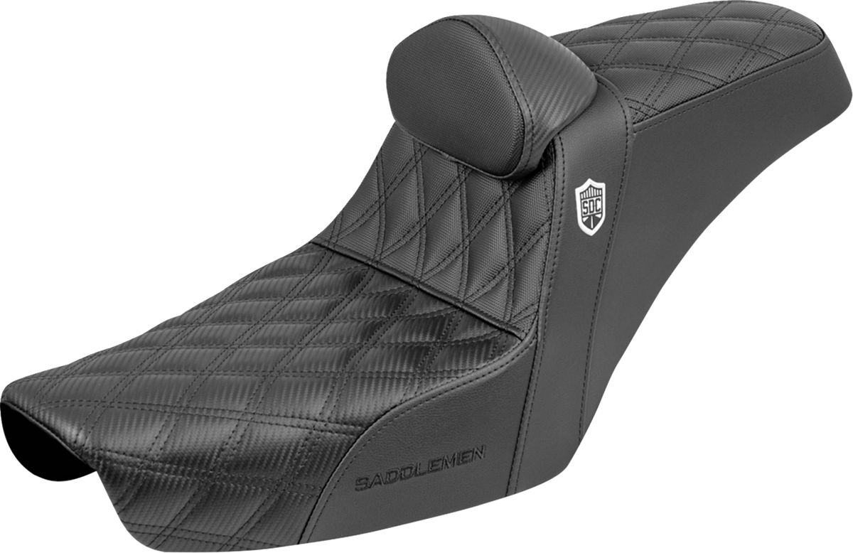 Step-Up Seat - Gripper - Black - With Backrest - FXD '96-'03