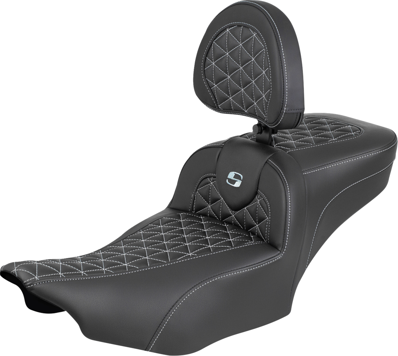 Roadsofa™ Extended Reach Seat - With Backrest - Silver Stitch - FLH/FLT '23-'25