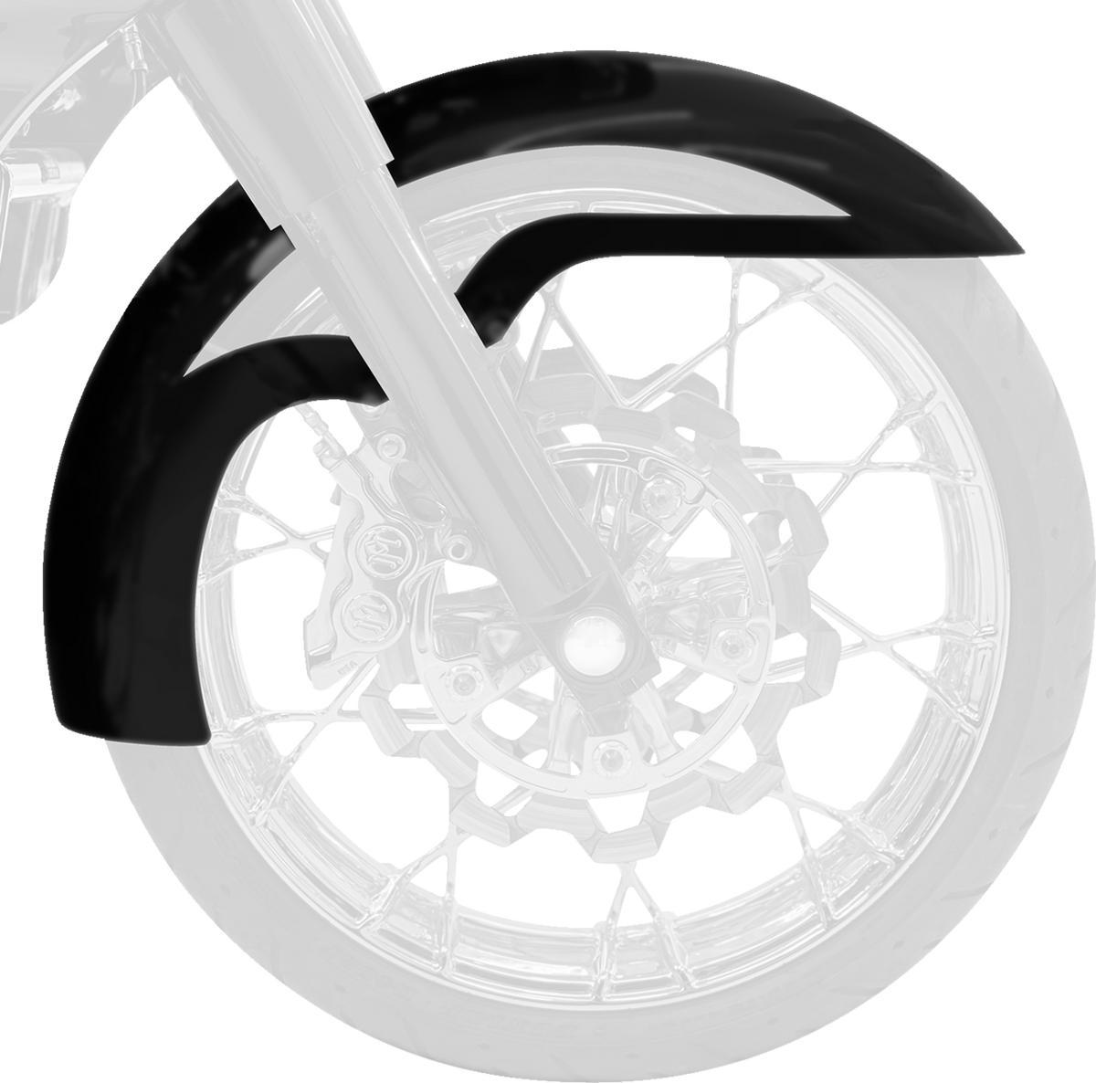 Ventana Front Fender - Black - 16"-19" - HD Touring/Trike