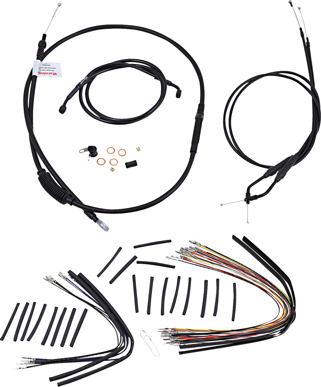 Jail Bar Cable Kit - 14" Handlebars - Black Vinyl - '07-'13 XL