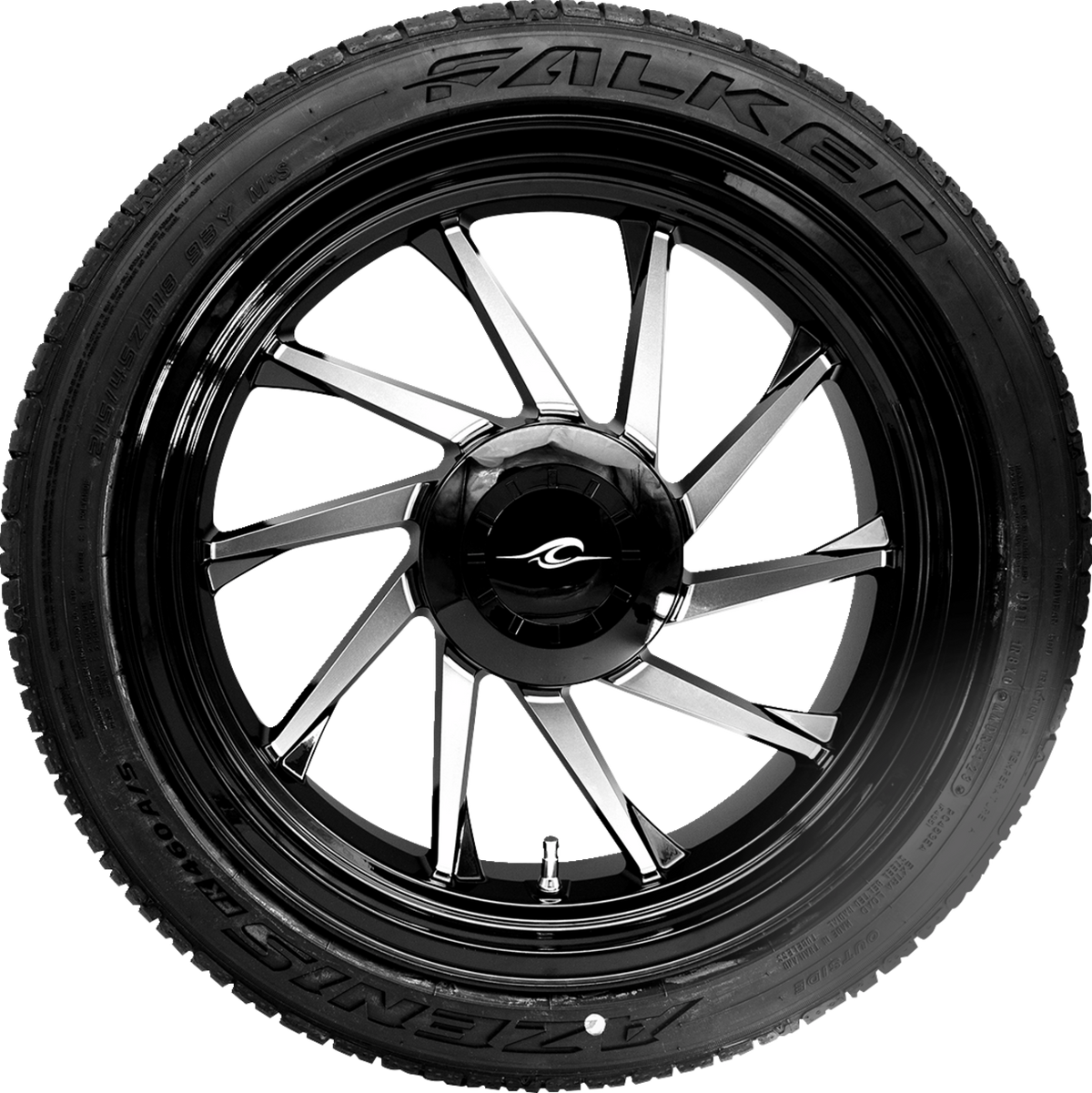 Hurricane 3D Rear Right Wheel - Black Cut (18") | Falken Tire (215/45zr18)