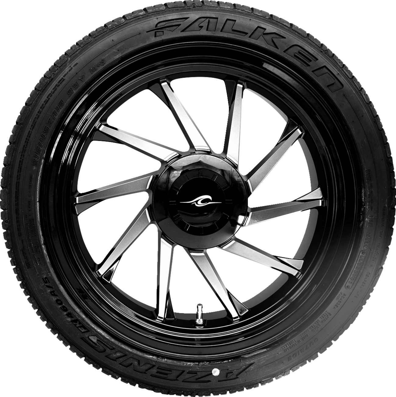 Hurricane 3D Rear Right Wheel - Black Cut (18") | Falken Tire (215/45zr18)