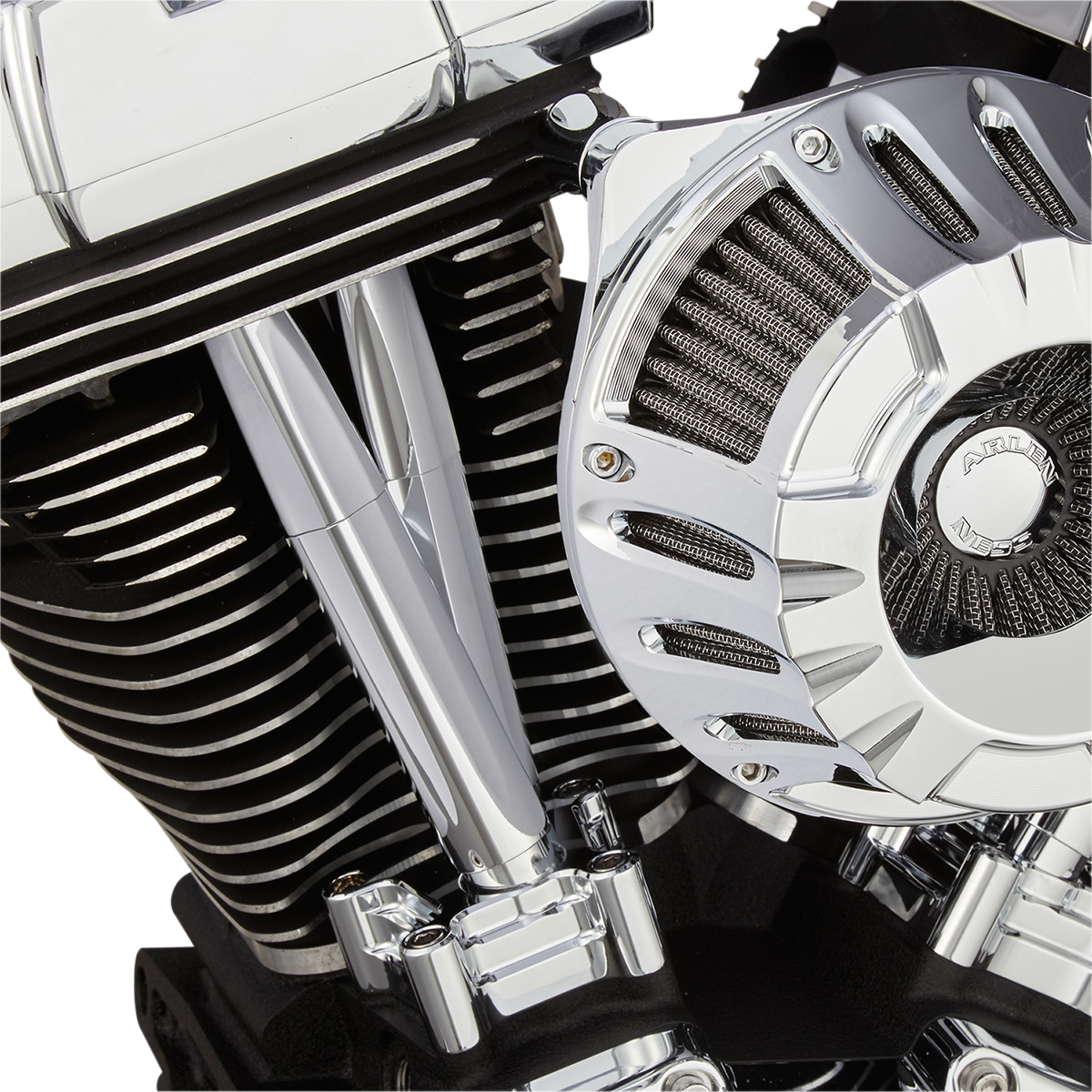 Pushrod Tube Cover Kit - Deep Cut® - Chrome - Twin Cam