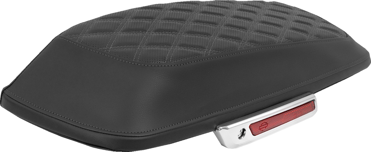 Saddlebag Lid Covers - Lattice - Gray Stitch - FLH/FLT '14-'25