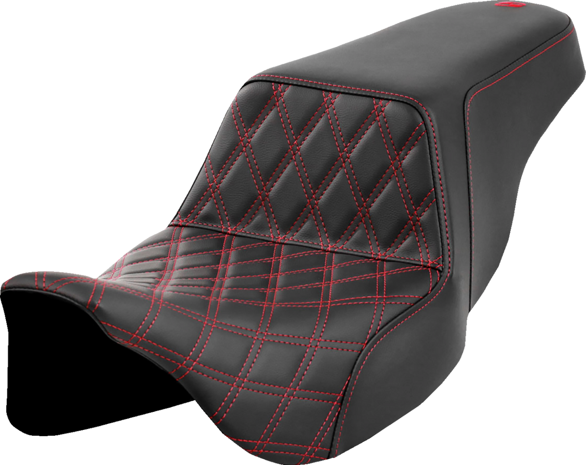 Step-Up Seat - Front Lattice Stitch - Red Stitch - FLH/FLT '08-'23