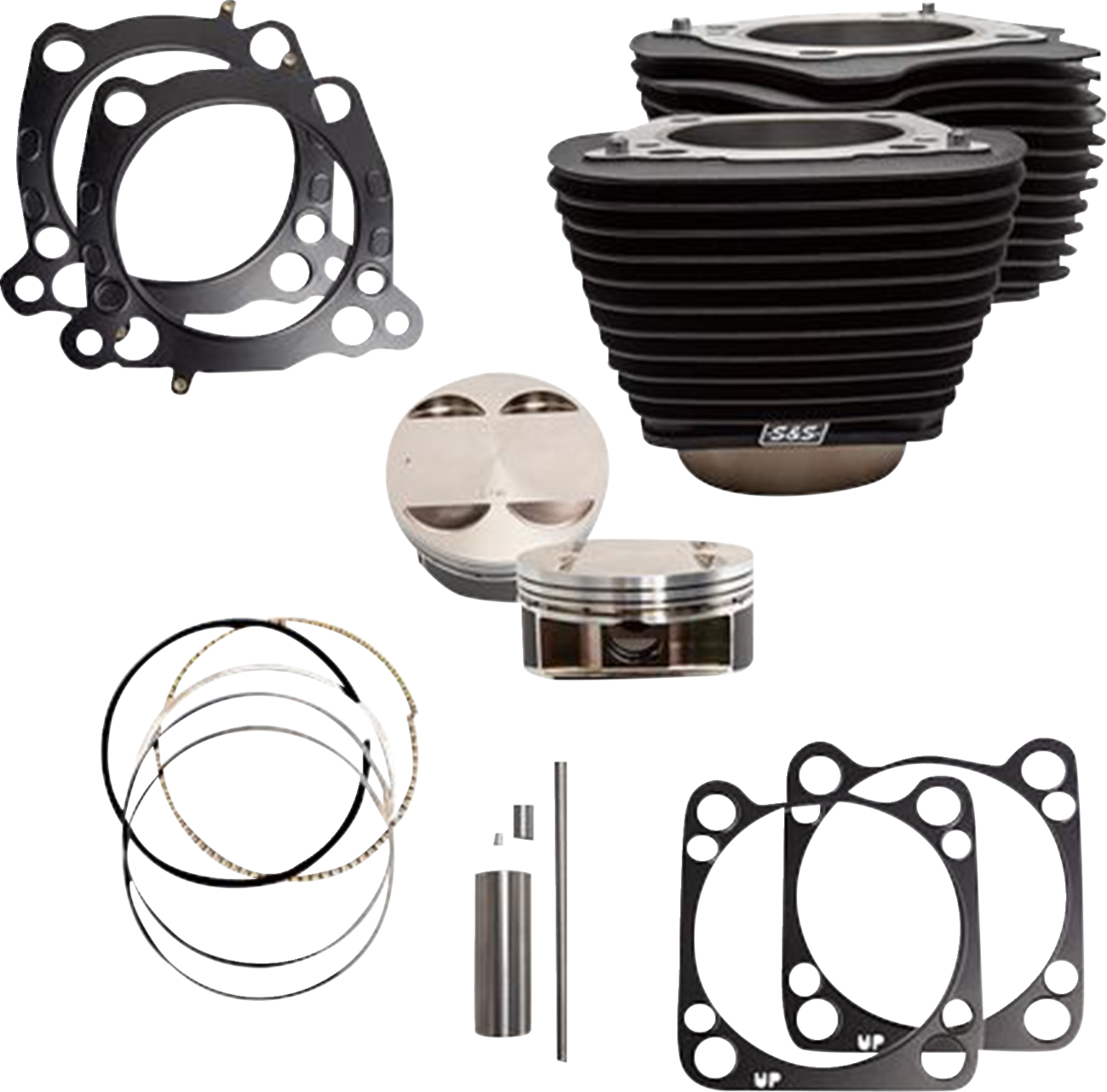 Cylinder Kit - 128" Big Bore - Wrinkle Black W/O Highlight - 114"/117" M8