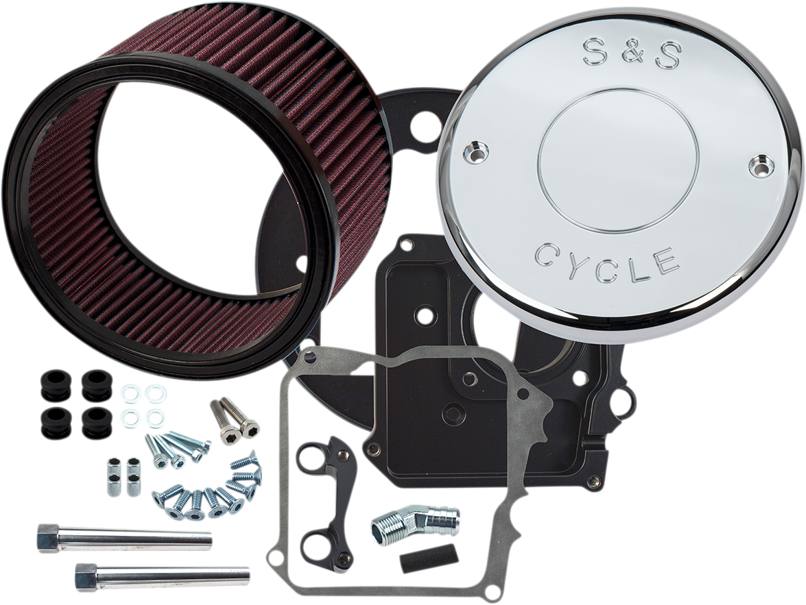 Air Cleaner Kit With Cover - Nostalgic Script - Chrome