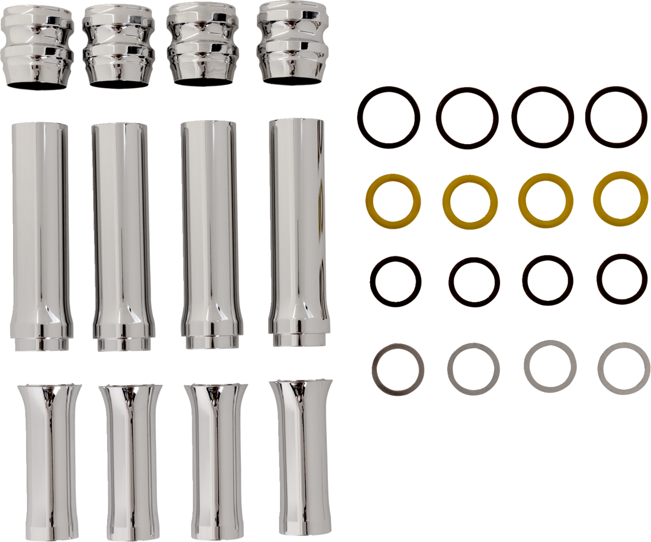 Pushrod Tube Cover Kit - 10 Gauge® - Chrome - M8