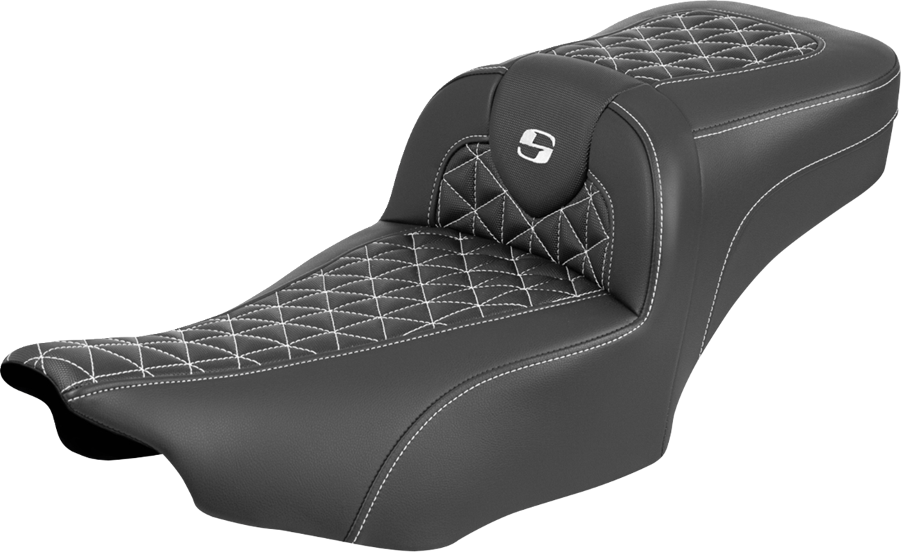 Roadsofa™ Extended Reach Seat - Without Backrest - White Stitch - FLH/FLT '23-'25