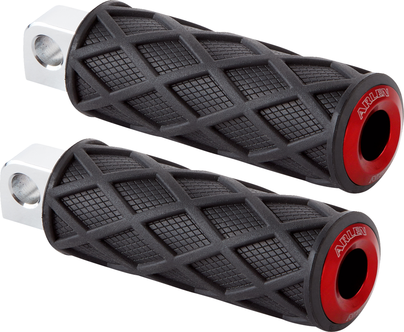 Diamond Foot Pegs - Male Mount - Red