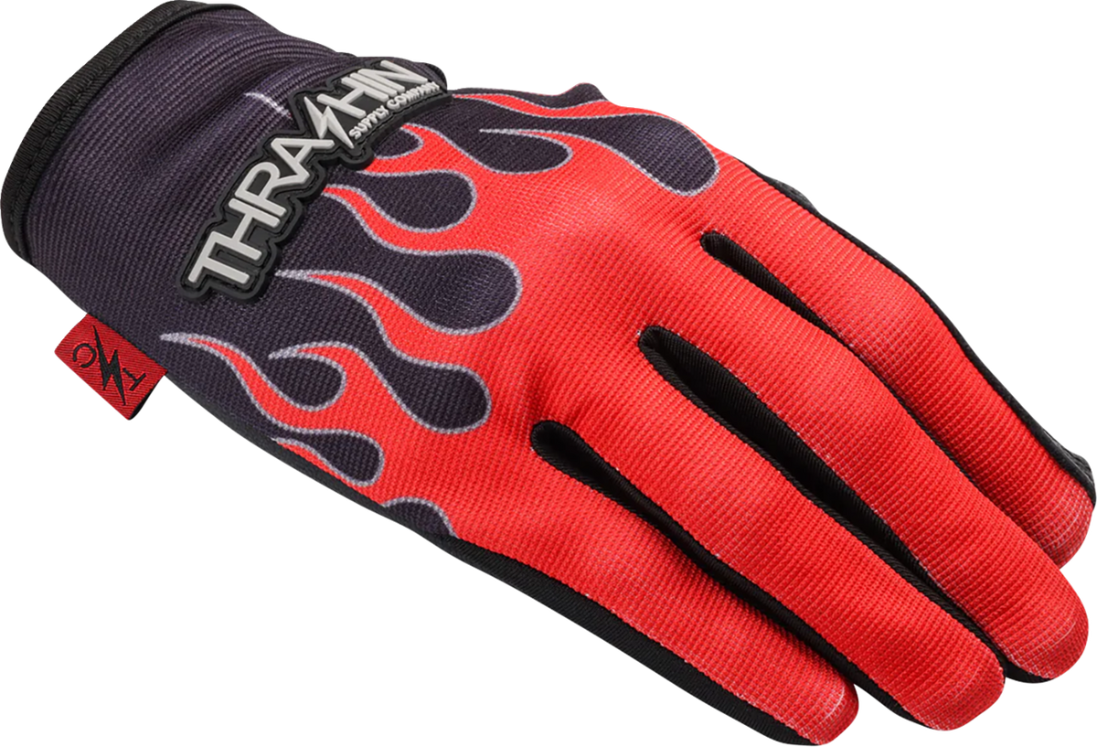 Stealth Leather Palm Flame Gloves